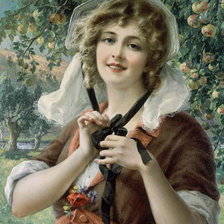 Схема вышивки «девушка в шляпке2»