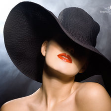 Схема вышивки «девушка шляпе»