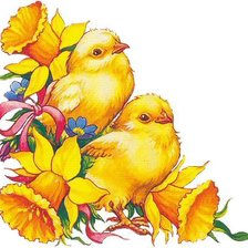 Схема вышивки «Пасхальные цыплята»