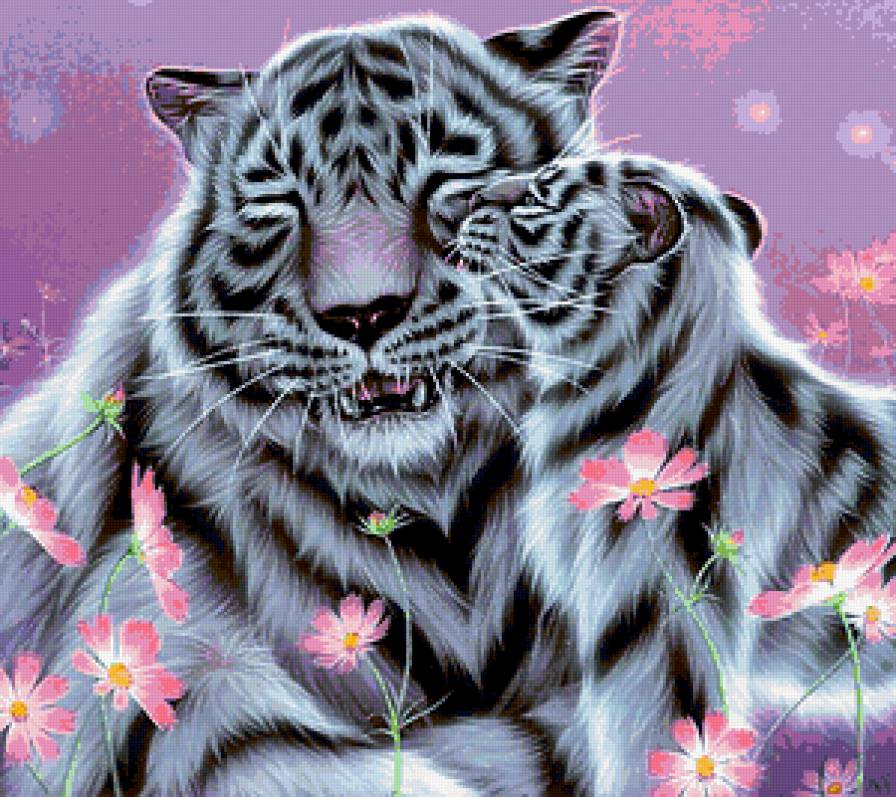 Мама и малыш - животные, тигрица, тигренок, мама, малыш - предпросмотр