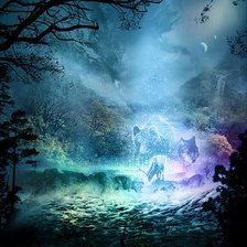 Схема вышивки «волки»