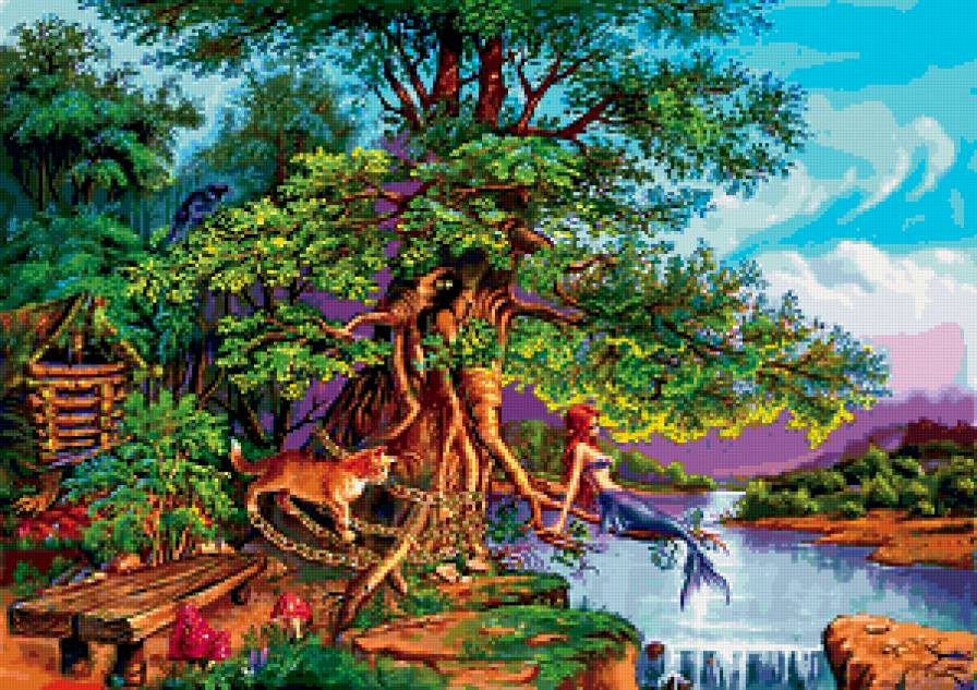 У Лукоморья - кот, сказка, русалка - предпросмотр