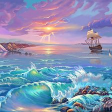 Схема вышивки «Закат»