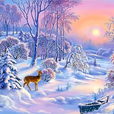 Схема вышивки «Зимний пейзаж»