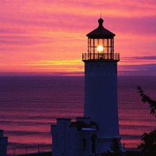 Схема вышивки «Закат на маяке.»