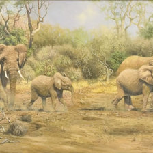 Схема вышивки «Семья Слонов.»