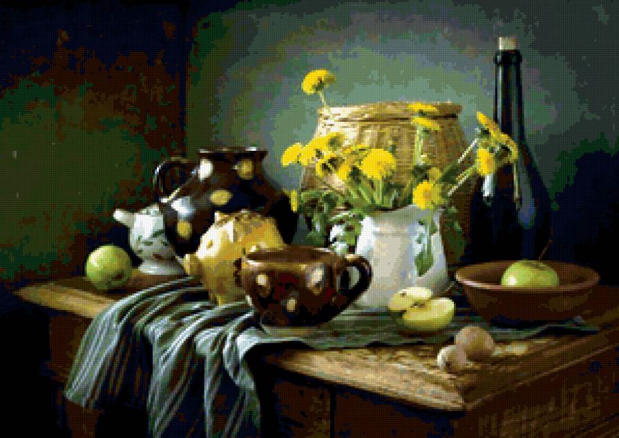 №339391 - фрукты, букет, натюрморт, на кухню, цветы, овощи - предпросмотр