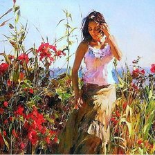 Схема вышивки «Девушка»