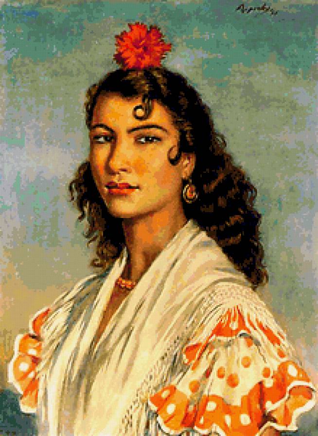 №339472 - девушка, живопись, портрет, женщина, цыганка - предпросмотр