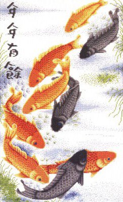 9 карпов - карп, достаток, фен-шуй, богатство, лотос, благополучие, карпы - оригинал