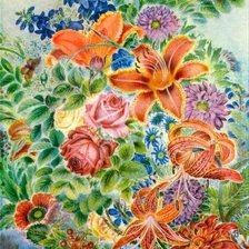 Схема вышивки «Цветы»