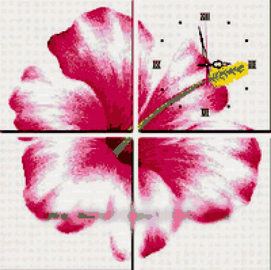 часы - цветы, полиптрих - предпросмотр