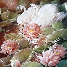 Схема вышивки «Пара лебедей»