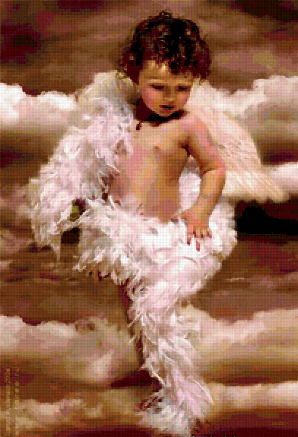 Ангелочек - ангелы, картина, дети - предпросмотр