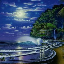 Схема вышивки «Ночной берег.»