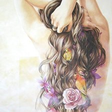 Схема вышивки «Девушка»