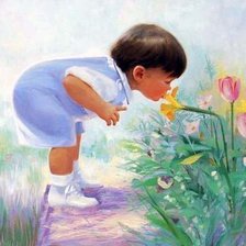 Схема вышивки «Малыш в саду»