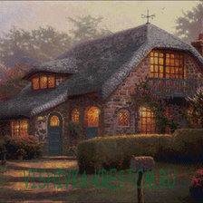Схема вышивки «Домик мечты Томаса Кинкейда»