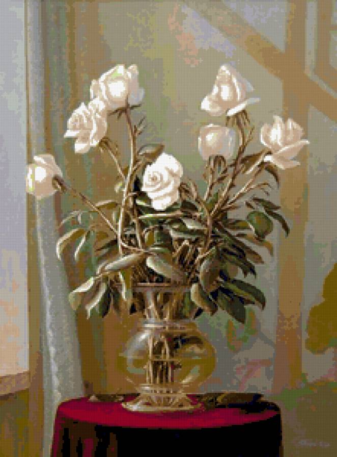 БУКЕТ БЕЛЫХ  РОЗ - цветы - предпросмотр