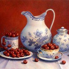 Схема вышивки «Натюрморт с черешней»