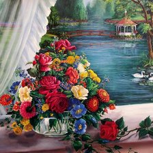 Схема вышивки «цветы»