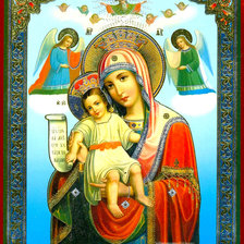 Схема вышивки «Икона Св Богородицы "Достойно Есть(Милующая)»
