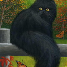 Схема вышивки «черный кот»