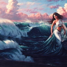 Девушка в море