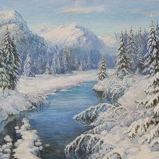 Схема вышивки «зимний пейзаж»