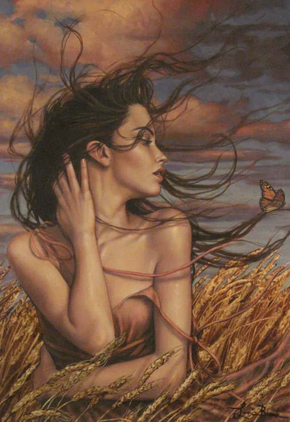 Девушка в поле - девушка, портрет, обнаженная - оригинал