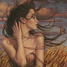 Схема вышивки «Девушка в поле»