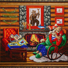 Схема вышивки «у камина»