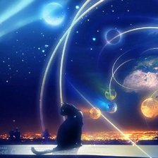 Схема вышивки «Кот и космос»