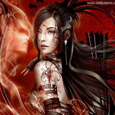 Схема вышивки «девушка воин»