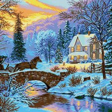 Схема вышивки «Зимний пейзаж»