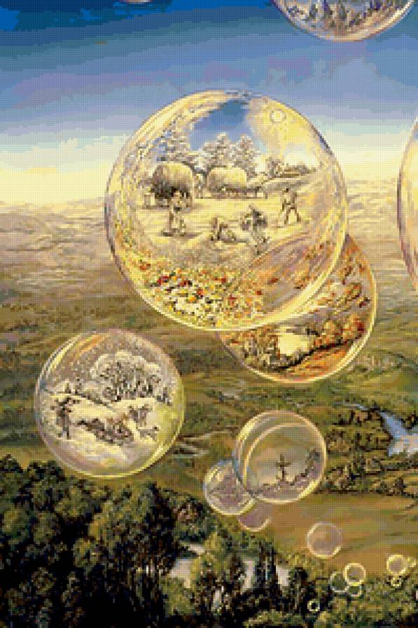 Жезефина Уолл "Мыльные пузыри" 1/2 - репродукция, жезефина уолл - предпросмотр