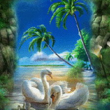 Схема вышивки «Лебеди»