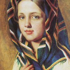 Схема вышивки «Девушка в платке»