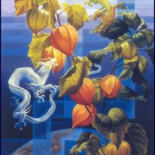 Схема вышивки «физалис и драконы»