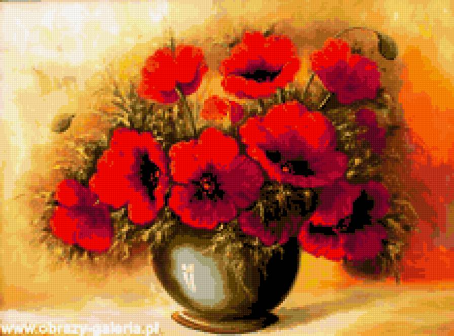 Маки в вазе - маки, цветы - предпросмотр