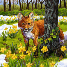 Схема вышивки «лисичка»