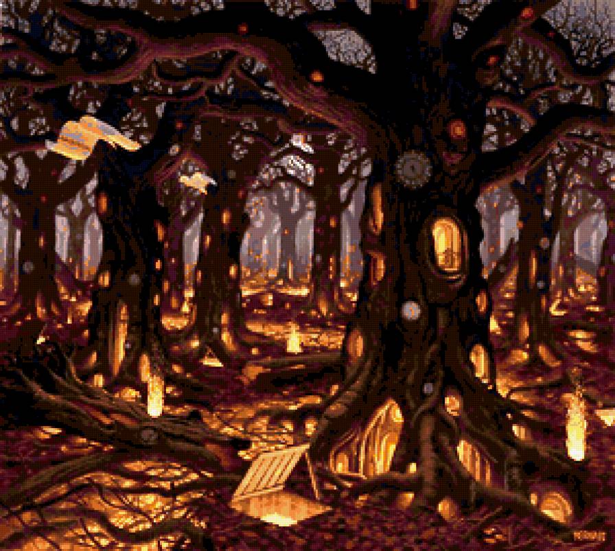 таинственный лес - свет, тайна, лес, окно - предпросмотр