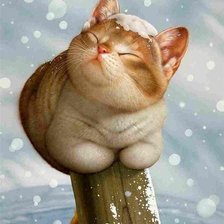 Схема вышивки «зимний кот»