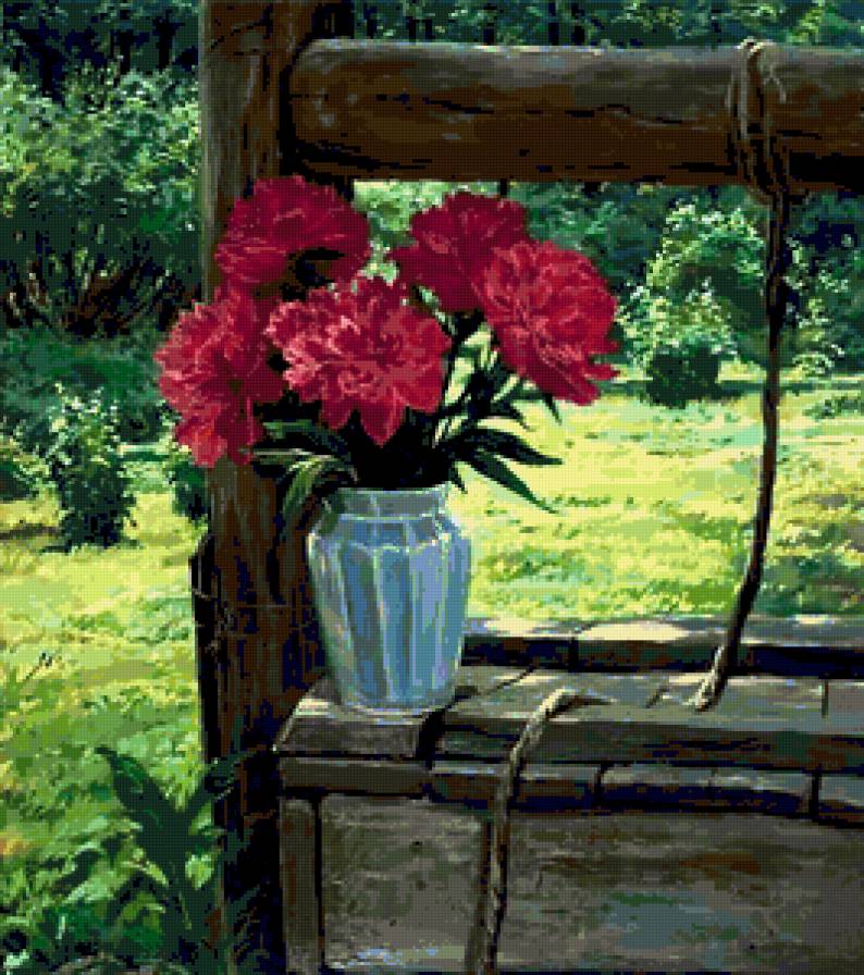 пионы в вазе - предпросмотр