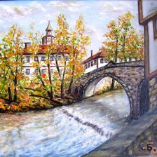 Схема вышивки «Пейзаж город Трявна»