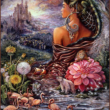 Схема вышивки «Жезефина Уолл "Фламинго"»