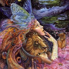 Схема вышивки «Жезефина Уолл "Лев"»