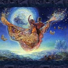 Схема вышивки «Жезефина Уолл "Танцующие на ветру" с паспарту»