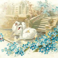 Схема вышивки «лебеди»