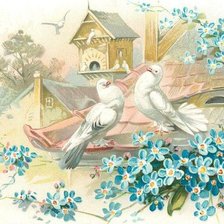 Схема вышивки «голуби»